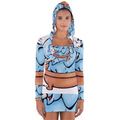 Elephant Bad Shower Long Sleeve Hooded T-shirt by Amaryn4rt