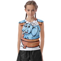 Elephant Bad Shower Kids  Raglan Cap Sleeve T-shirt by Amaryn4rt