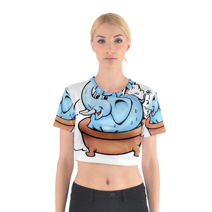 Elephant Bad Shower Cotton Crop Top