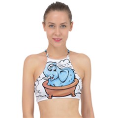 Elephant Bad Shower Halter Bikini Top by Amaryn4rt