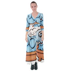 Elephant Bad Shower Button Up Maxi Dress by Amaryn4rt