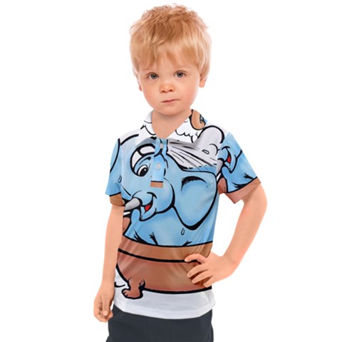 Elephant Bad Shower Kids  Polo T-shirt by Amaryn4rt