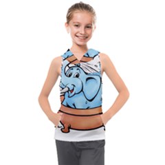 Elephant Bad Shower Kids  Sleeveless Hoodie by Amaryn4rt