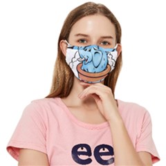 Elephant Bad Shower Fitted Cloth Face Mask (adult) by Amaryn4rt