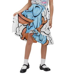 Elephant Bad Shower Kids  Ruffle Flared Wrap Midi Skirt by Amaryn4rt