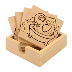 Elephant Bad Shower Bamboo Coaster Set by Amaryn4rt