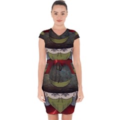 Illustration Drawing Vector Color Capsleeve Drawstring Dress  by Amaryn4rt