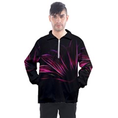 Purple Flower Pattern-design-abstract-background Men s Half Zip Pullover by Amaryn4rt