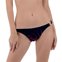 Purple Flower Pattern-design-abstract-background Ring Detail Bikini Bottoms by Amaryn4rt