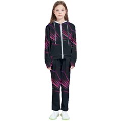 Purple Flower Pattern-design-abstract-background Kids  Tracksuit by Amaryn4rt