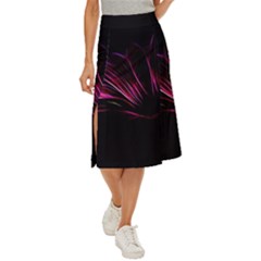 Purple Flower Pattern-design-abstract-background Midi Panel Skirt by Amaryn4rt