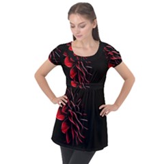 Pattern Design Abstract Background Puff Sleeve Tunic Top by Amaryn4rt