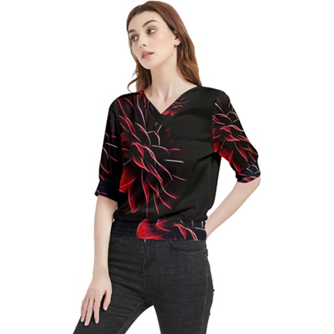 Pattern Design Abstract Background Quarter Sleeve Blouse by Amaryn4rt