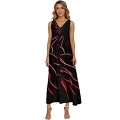 Pattern Design Abstract Background V-neck Sleeveless Loose Fit Overalls