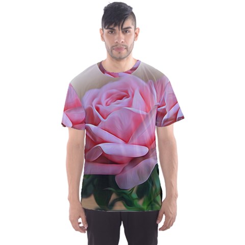 Rose Pink Flowers Pink Saturday Men s Sport Mesh T-shirt by Amaryn4rt