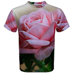 Rose Pink Flowers Pink Saturday Men s Cotton T-shirt by Amaryn4rt