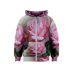 Rose Pink Flowers Pink Saturday Kids  Zipper Hoodie by Amaryn4rt