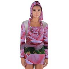 Rose Pink Flowers Pink Saturday Long Sleeve Hooded T-shirt by Amaryn4rt