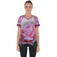 Rose Pink Flowers Pink Saturday Cut Out Side Drop T-shirt by Amaryn4rt