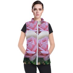 Rose Pink Flowers Pink Saturday Women s Puffer Vest by Amaryn4rt