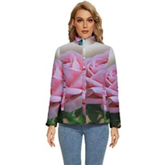 Rose Pink Flowers Pink Saturday Women s Puffer Bubble Jacket Coat by Amaryn4rt