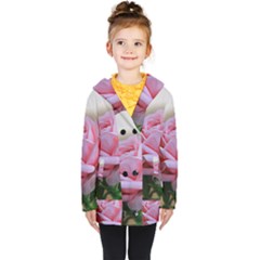 Rose Pink Flowers Pink Saturday Kids  Double Breasted Button Coat by Amaryn4rt