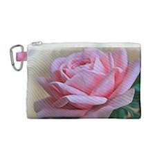 Rose Pink Flowers Pink Saturday Canvas Cosmetic Bag (medium) by Amaryn4rt