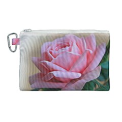 Rose Pink Flowers Pink Saturday Canvas Cosmetic Bag (large) by Amaryn4rt