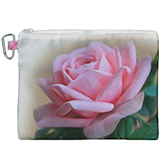 Rose Pink Flowers Pink Saturday Canvas Cosmetic Bag (xxl) by Amaryn4rt