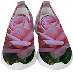 Rose Pink Flowers Pink Saturday Kids  Slip On Sneakers by Amaryn4rt