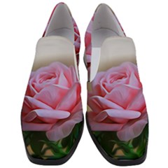 Rose Pink Flowers Pink Saturday Women Slip On Heel Loafers by Amaryn4rt