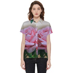 Rose Pink Flowers Pink Saturday Short Sleeve Pocket Shirt by Amaryn4rt