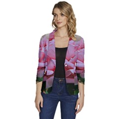 Rose Pink Flowers Pink Saturday Women s One-button 3/4 Sleeve Short Jacket by Amaryn4rt