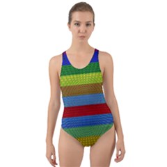 Pattern Background Cut-out Back One Piece Swimsuit by Amaryn4rt