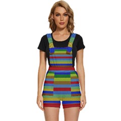 Pattern Background Short Overalls