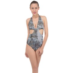 Santa Claus Nicholas Halter Front Plunge Swimsuit by Amaryn4rt