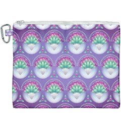 Background Floral Pattern Purple Canvas Cosmetic Bag (xxxl) by Amaryn4rt