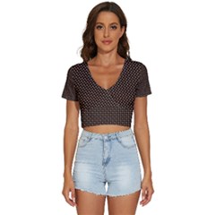 Fabric Pattern Texture Background V-neck Crop Top by Amaryn4rt