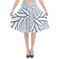 Fractal Symmetry Pattern Network Flared Midi Skirt by Amaryn4rt