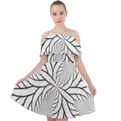 Fractal Symmetry Pattern Network Cut Out Shoulders Chiffon Dress by Amaryn4rt