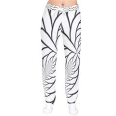 Fractal Symmetry Pattern Network Women Velvet Drawstring Pants by Amaryn4rt