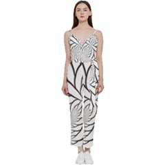 Fractal Symmetry Pattern Network V-neck Camisole Jumpsuit by Amaryn4rt