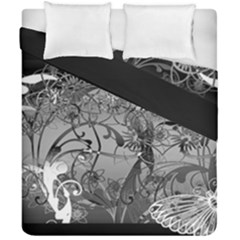 Kringel Circle Flowers Butterfly Duvet Cover Double Side (california King Size) by Amaryn4rt