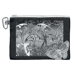 Kringel Circle Flowers Butterfly Canvas Cosmetic Bag (xl) by Amaryn4rt