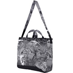 Kringel Circle Flowers Butterfly Square Shoulder Tote Bag by Amaryn4rt