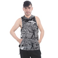 Kringel Circle Flowers Butterfly Men s Sleeveless Hoodie by Amaryn4rt