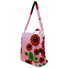 Flowers Butterflies Red Flowers Crossbody Backpack by Sarkoni