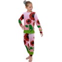 Flowers Butterflies Red Flowers Kids  Long Sleeve Set  View1