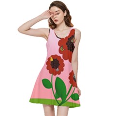 Flowers Butterflies Red Flowers Inside Out Racerback Dress by Sarkoni