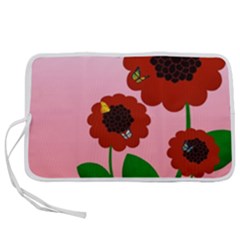 Flowers Butterflies Red Flowers Pen Storage Case (s) by Sarkoni